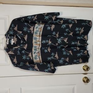 Pierre Cardin Hawaiian black green size XL shirt